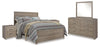Cama Queen Culverbach con tocador con espejo y dos mesitas de noche