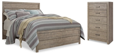 Cama Queen con paneles y cómoda Culverbach