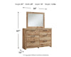 Hyanna Queen Panel Bed with Storage, Dresser, Mirror and Nightstand