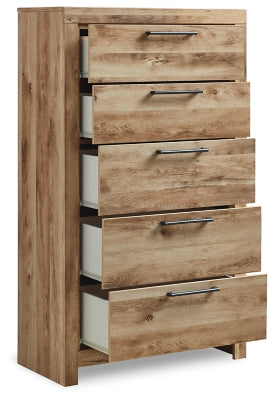 Cama y cómoda con almacenamiento y panel tamaño queen Hyanna