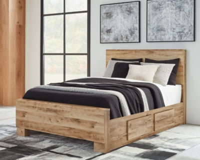 Hyanna Queen Panel Bed with Storage, Dresser, Mirror and Nightstand