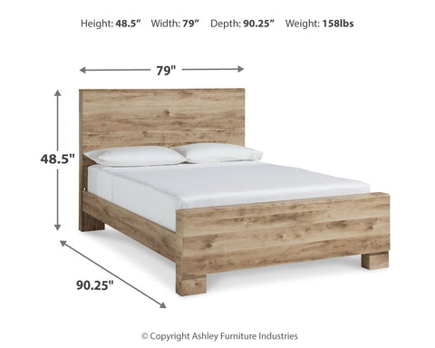 Cama King Hyanna con paneles, tocador y espejo