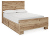 Cama Hyanna con paneles completos y almacenamiento en un lado