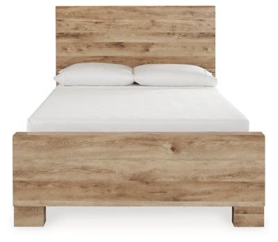 Cama Hyanna con paneles completos, almacenamiento en dos lados, tocador y espejo