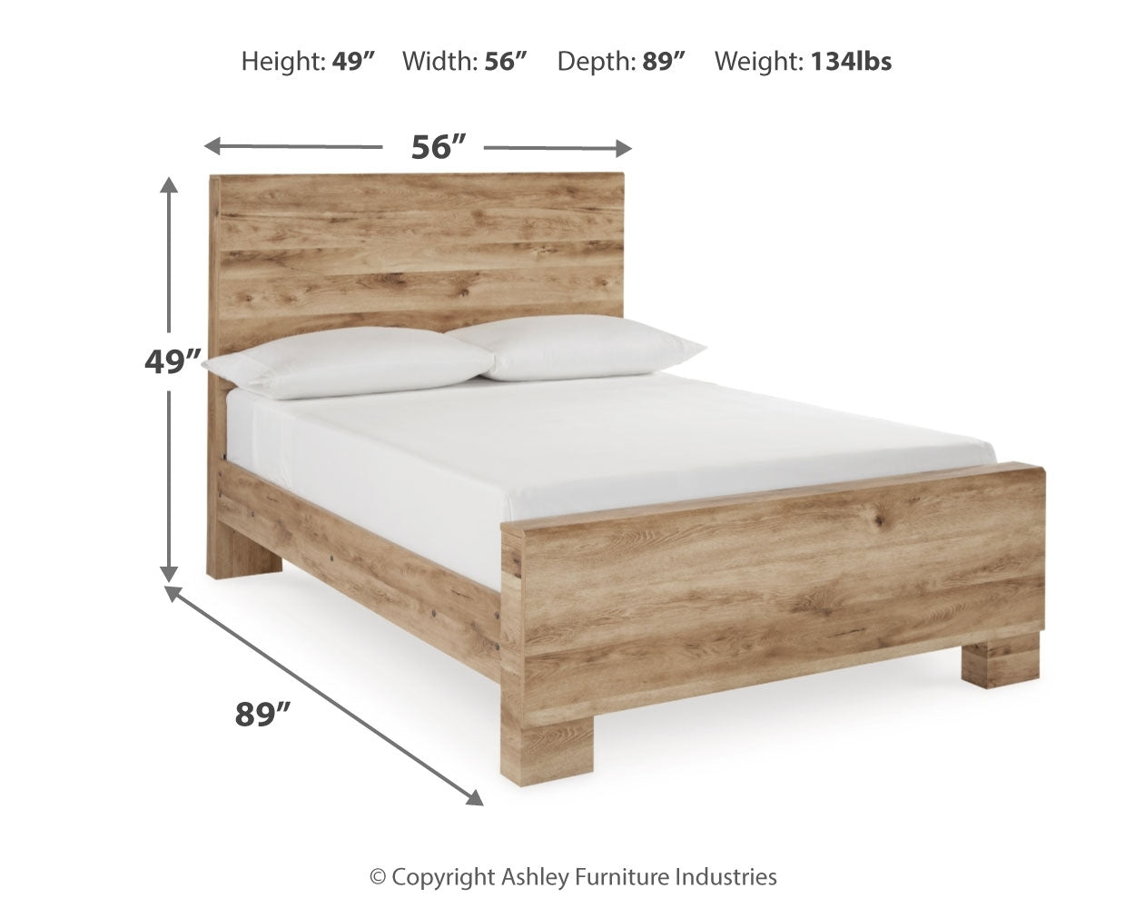 Cama Hyanna con paneles completos, tocador y espejo