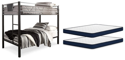 Litera Dinsmore Twin sobre Twin y 2 colchones