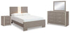 Cama Queen Surancha con paneles, tocador, espejo y mesita de noche