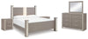 Cama Surancha Queen con dosel, cómoda, espejo y dos mesitas de noche