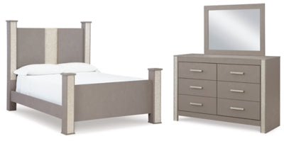 Cama con dosel Surancha Queen, cómoda y espejo