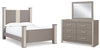 Cama con dosel Surancha Queen, cómoda y espejo