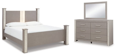 Cama con dosel Surancha King, cómoda y espejo