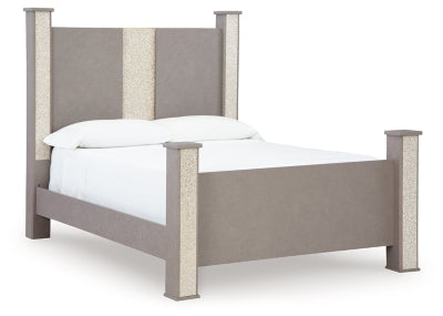 Cama con dosel Surancha Queen, tocador, espejo y cómoda