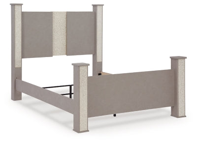 Cama con dosel Surancha Queen, tocador, espejo y cómoda