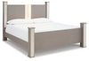 Cama Surancha King con dosel, cómoda, espejo y dos mesitas de noche