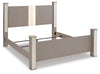 Cama Surancha King con dosel, cómoda, espejo y dos mesitas de noche