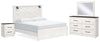 Cama King con paneles Gerridan, tocador, espejo y mesita de noche