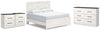 Cama Gerridan King con paneles, cómoda y dos mesitas de noche