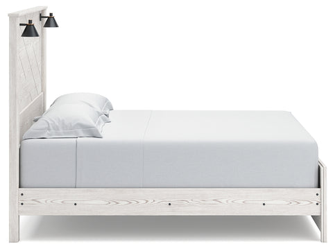 Cama King con paneles Gerridan, tocador, espejo y mesita de noche