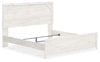 Cama King con paneles, cómoda y mesita de noche Gerridan