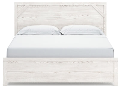 Cama Gerridan King con paneles, cómoda y dos mesitas de noche