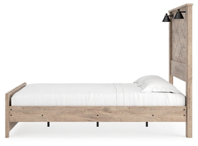 Cama queen con paneles Senniberg, tocador, espejo y mesita de noche