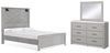 Cama Queen Cottonburg con paneles, tocador y espejo