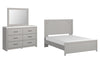 Cama Queen Cottonburg con paneles, tocador y espejo