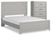 Cama Queen con paneles y cómoda Cottonburg