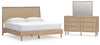 Cama King con paneles, tocador y espejo Cielden