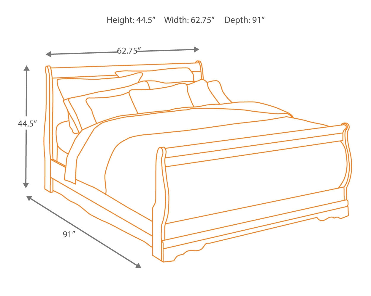 Huey Vineyard Queen Sleigh Headboard