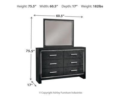 Kaydell Queen Storage Bed, Dresser, Mirror and 2 Nightstands