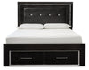 Cama tamaño queen Kaydell con almacenamiento, tocador, espejo y mesita de noche