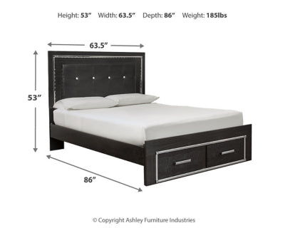 Kaydell Queen Storage Bed, Dresser, Mirror and 2 Nightstands