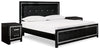 Cama Kaydell King con paneles tapizados y dos mesitas de noche