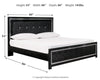 Cama tapizada Kaydell King con paneles