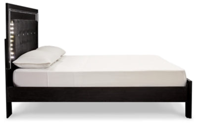 Cama Kaydell King con paneles y almacenamiento