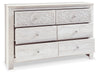 Cama Queen con paneles, cómoda y arcón Paxberry