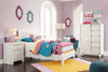 Cama individual con paneles, cómoda y mesita de noche Paxberry