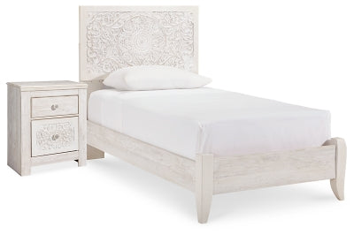 Cama y mesita de noche Paxberry Twin Panel