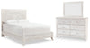 Cama Queen con paneles, tocador y espejo Paxberry