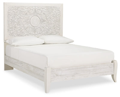 Cama y mesita de noche Paxberry con paneles completos