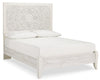 Cama Paxberry con paneles completos, tocador, espejo y cómoda