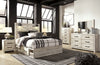 Cama Queen Cambeck con almacenamiento, tocador, espejo, cómoda y dos mesitas de noche