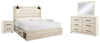 Cama King Cambeck con almacenaje, tocador, espejo y dos mesitas de noche