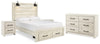 Cama Queen Cambeck con almacenamiento, cómoda y dos mesitas de noche