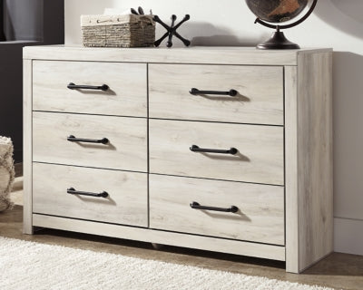 Cama doble con paneles, cómoda, arcón y mesita de noche Cambeck