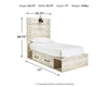 Cambeck Twin Panel Bed with 2 Storage Drawers