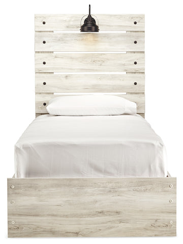 Cama doble con paneles, cómoda y mesita de noche Cambeck