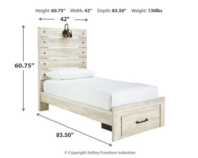Cama doble Cambeck con dos paneles, dos cómodas, dos espejos y dos mesitas de noche