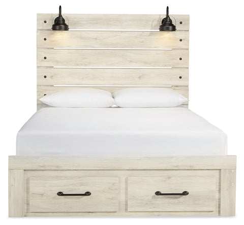 Cama Queen Cambeck con almacenamiento, cómoda y dos mesitas de noche